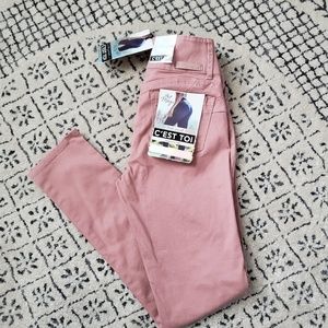 Nwt C'EST TOI dark blush skinny fit pants sz 5